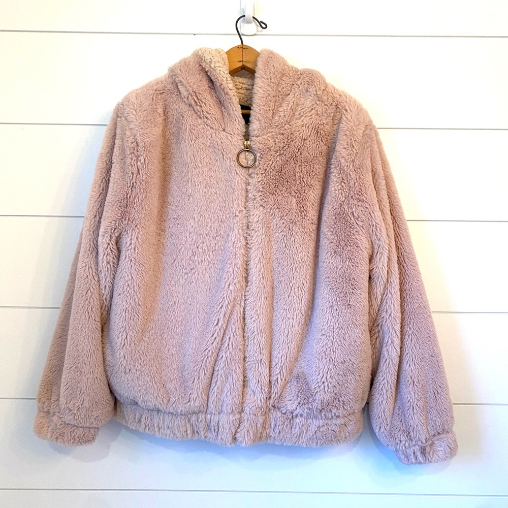 “Sweet rain” Cozy Pink Fleece Jacket (Large)